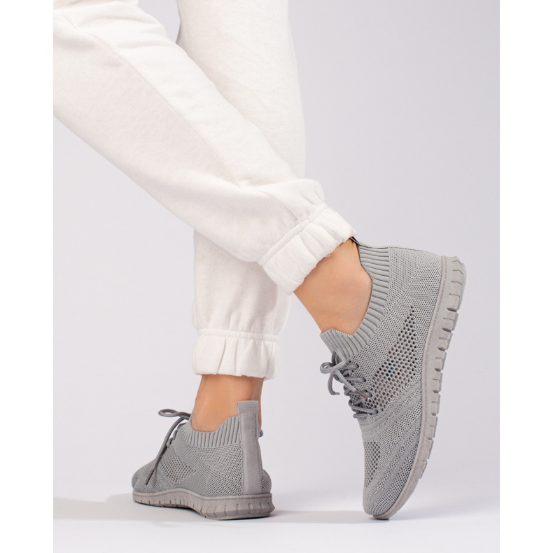 W. Potocki Pantofi sport de damă, ajurati, gri Potocki 1