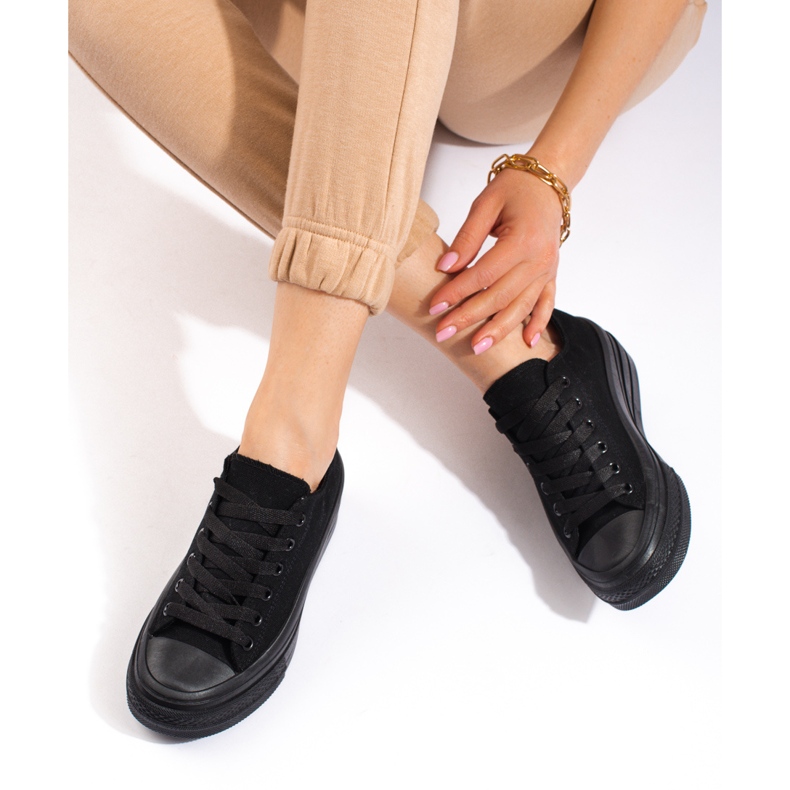 Tenisi dama platforma Shelovet negri negru 1