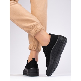 Tenisi dama platforma Shelovet negri negru 2