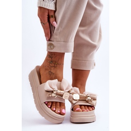 PE1 Papuci Cu Fundita Si Teddy Decorativ Bej Suzy 1