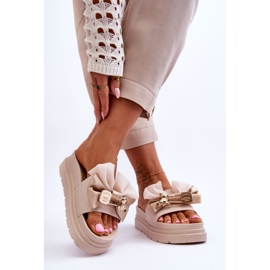 PE1 Papuci Cu Fundita Si Teddy Decorativ Bej Suzy 2