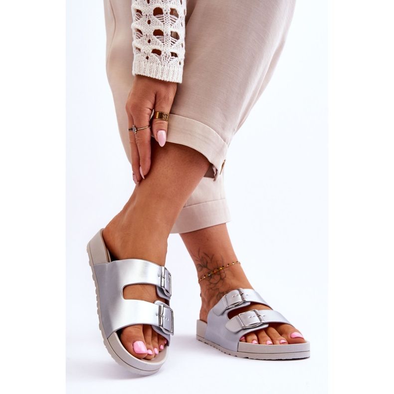 Sandale cu platformă pentru femei Silver Vertigo argint 2