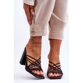 Sandale Toc Înalt Cu Bretele Negre Beckie negru 1