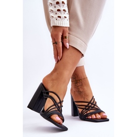 Sandale Toc Înalt Cu Bretele Negre Beckie negru 2