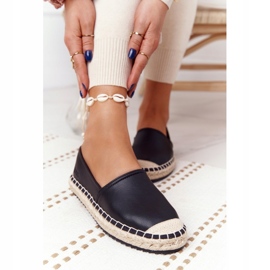 Espadrile din piele pe talpă împletită Big Star HH274505 Negru 1