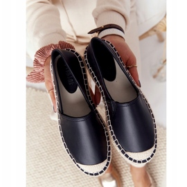 Espadrile din piele pe talpă împletită Big Star HH274505 Negru 5