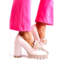 PA2 Pompe Elegante Cu Ornament Uni Roz Deschis Caterine 2