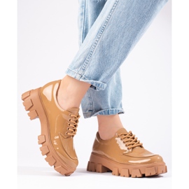 Pantofi cu șireturi Shelovet bej 1