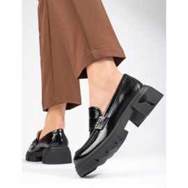 Mocasini negri clasici cu platformă Shelovet negru 1