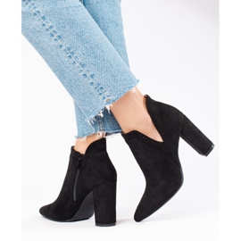 Cizme negre de piele intoarsa de la Shelovet negru 2