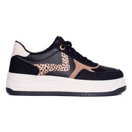 Pantofi sport dama pe platforma neagra Shelovet negru 1