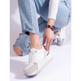 Tenisi albi cu pană Shelovet 2