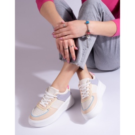 Adidași multicolori pe o platformă groasă Shelovet bej 2