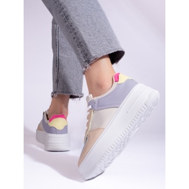 Adidași multicolori pe o platformă groasă Shelovet bej 1