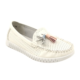 Mocasini Ajurat La Moda Cu Franjuri Evento 23PB08-5372 Alb 1