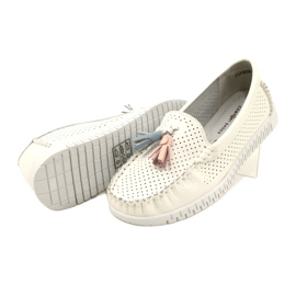 Mocasini Ajurat La Moda Cu Franjuri Evento 23PB08-5372 Alb 5