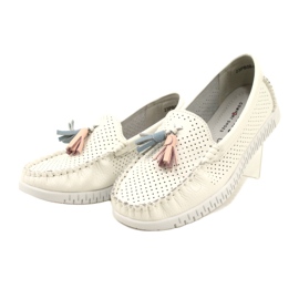 Mocasini Ajurat La Moda Cu Franjuri Evento 23PB08-5372 Alb 3