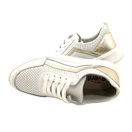 Adidași din piele alb și auriu cu șireturi Evento 23PB08-5389 6