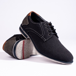 Pantofi textile pentru bărbați Shelovet bleumarin negru 1