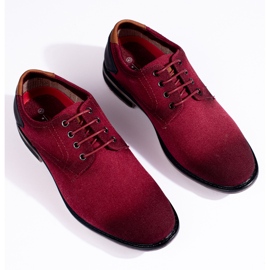 Pantofi bărbați din material textil Shelovet visiniu roșu 2