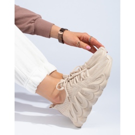 Tenisi damă Shelovet din material bej 1