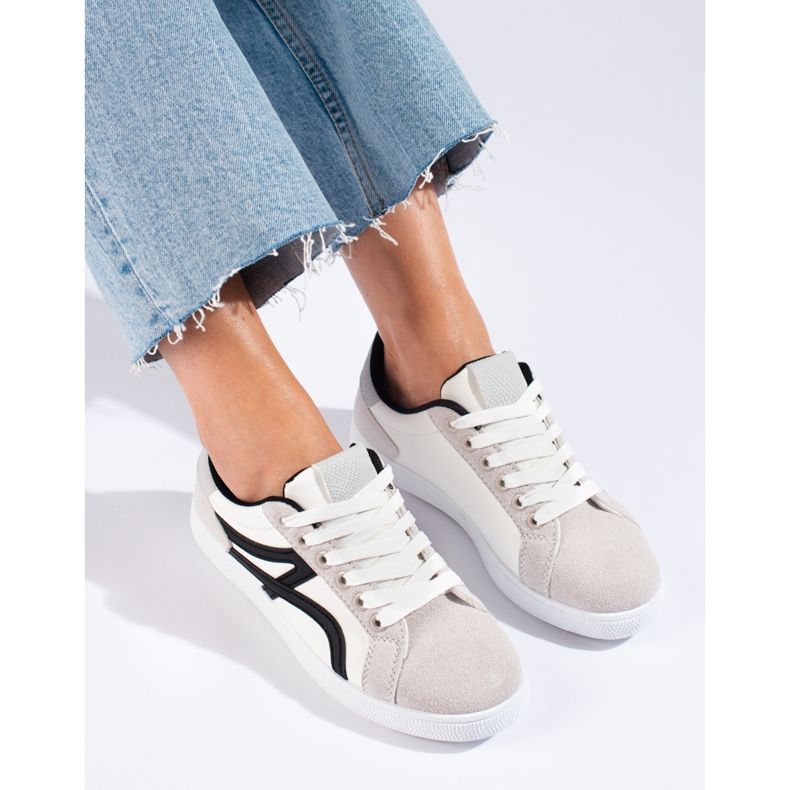 Pantofi sport Shelovet alb și gri de damă 1