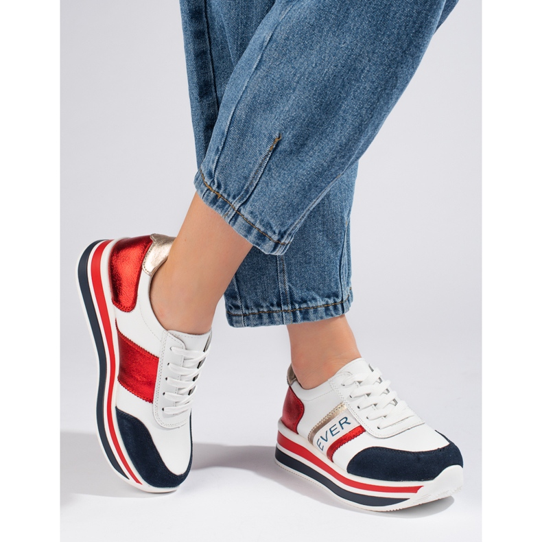 Adidași Shelovet Chunky Talpă alb și bleumarin 1