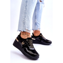 S.Barski Pantofi sport cu pană din piele de damă Negru Rebeca 3