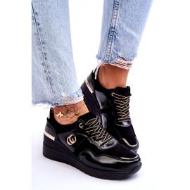 S.Barski Pantofi sport cu pană din piele de damă Negru Rebeca 5