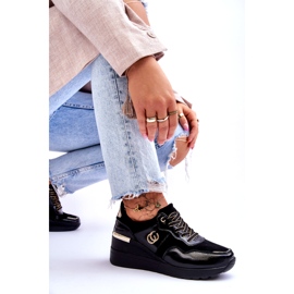 S.Barski Pantofi sport cu pană din piele de damă Negru Rebeca 6