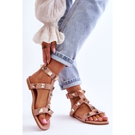 Sandale Damă Piele Cu Știfturi Mari Mishigan Nud roz 2