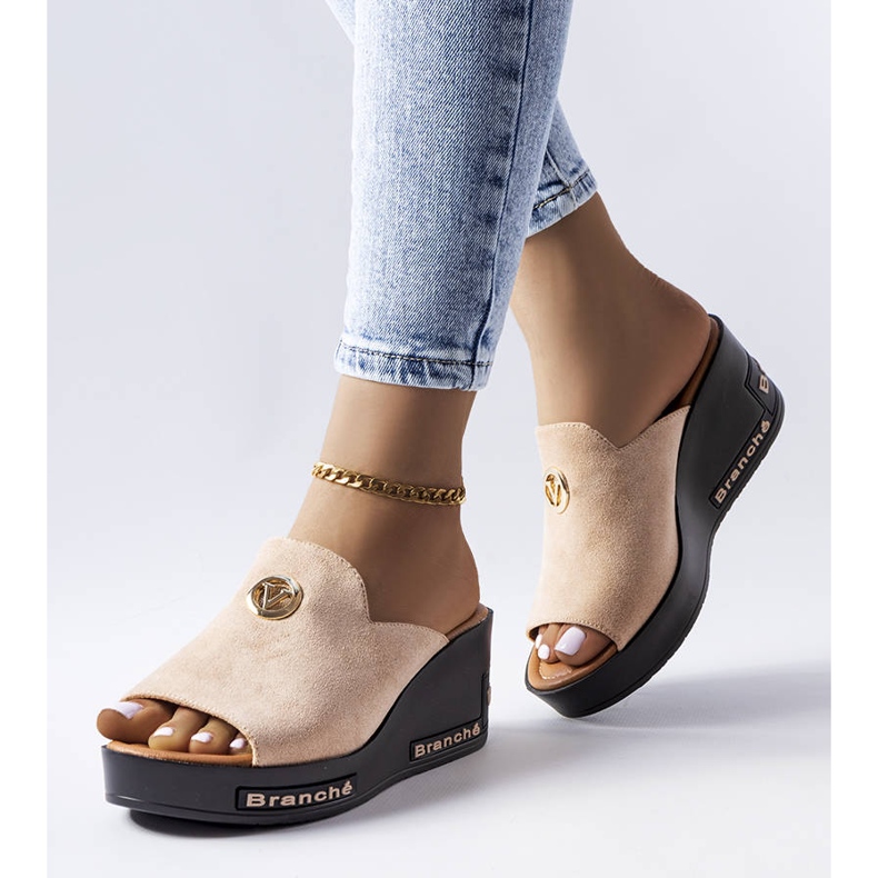 Vinceza Sandale bej cu pană înaltă de la Vincez 1