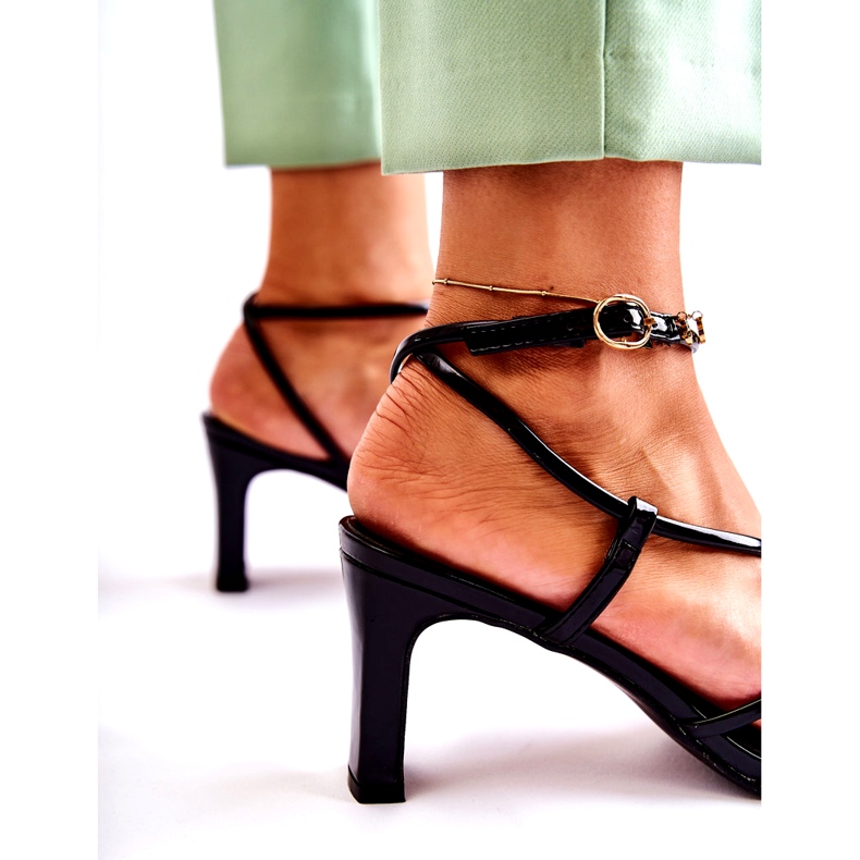 Sandale negre pictate pentru femei negre negru 1