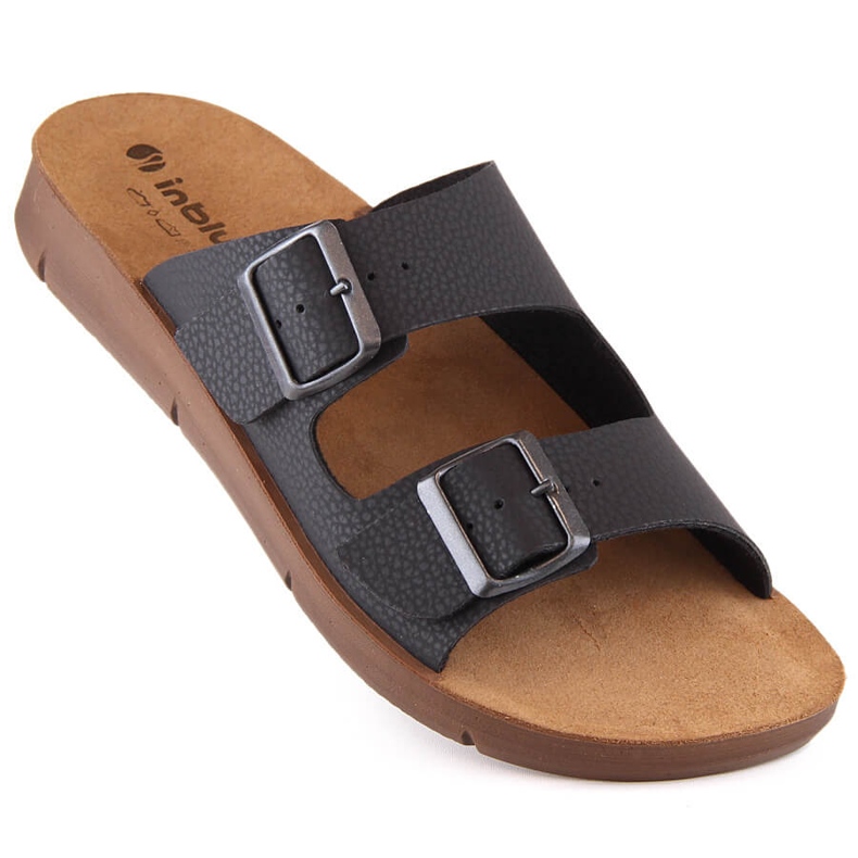 Papuci confortabili pentru bărbați cu catarame negre Inblu CM000028-014 negru 1