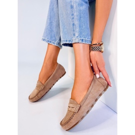 BM Mocasini de dama Anaya Khaki din piele intoarsa bej 1