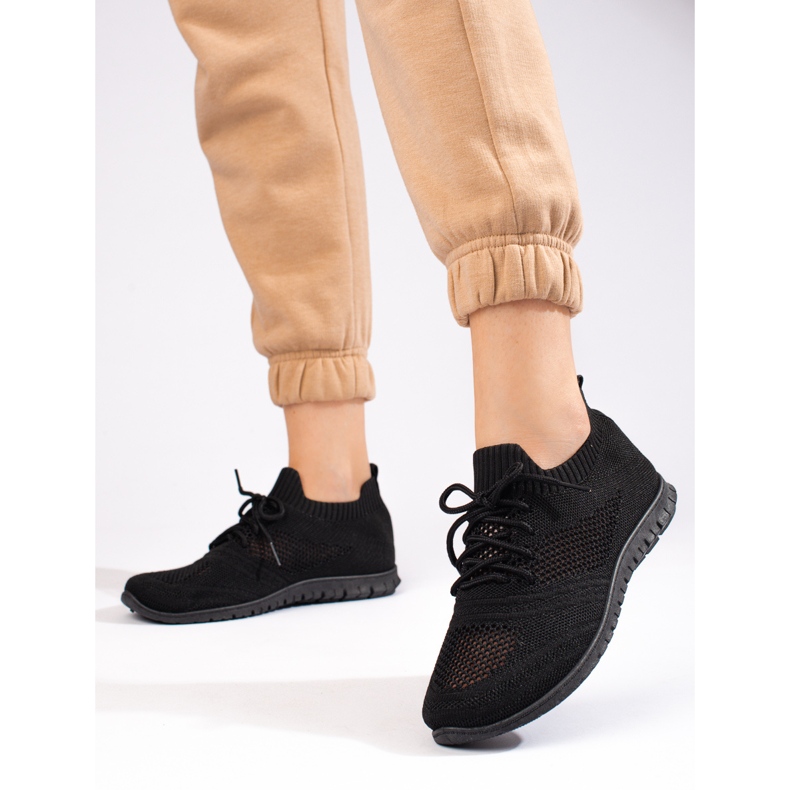 W. Potocki Pantofi sport de dama usor ajurati Potocki negri negru 1