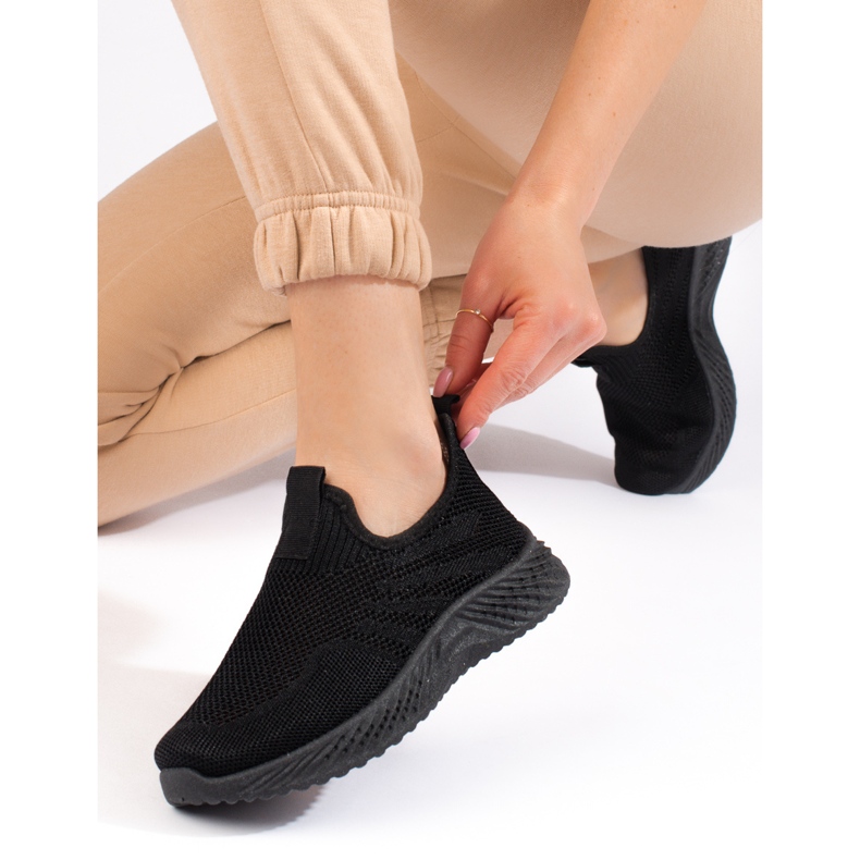 Pantofi sport ajurati Shelovet pentru dama negru 1