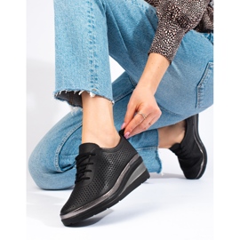 Pantofi cu pană din piele neagră de la T.Sokolski negru 1