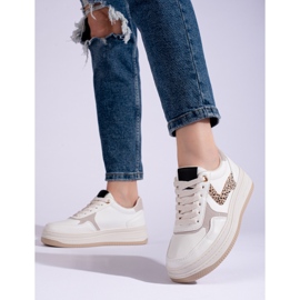 Adidași Shelovet cu talpă groasă alb 1