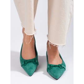 Balerini de damă Shelovet din piele intoarsa verde 1 Balerini de damă Shelovet din piele intoarsa verde 1
