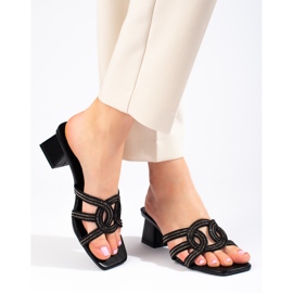 Papuci Shelovet negri eleganti de dama pe post negru 1