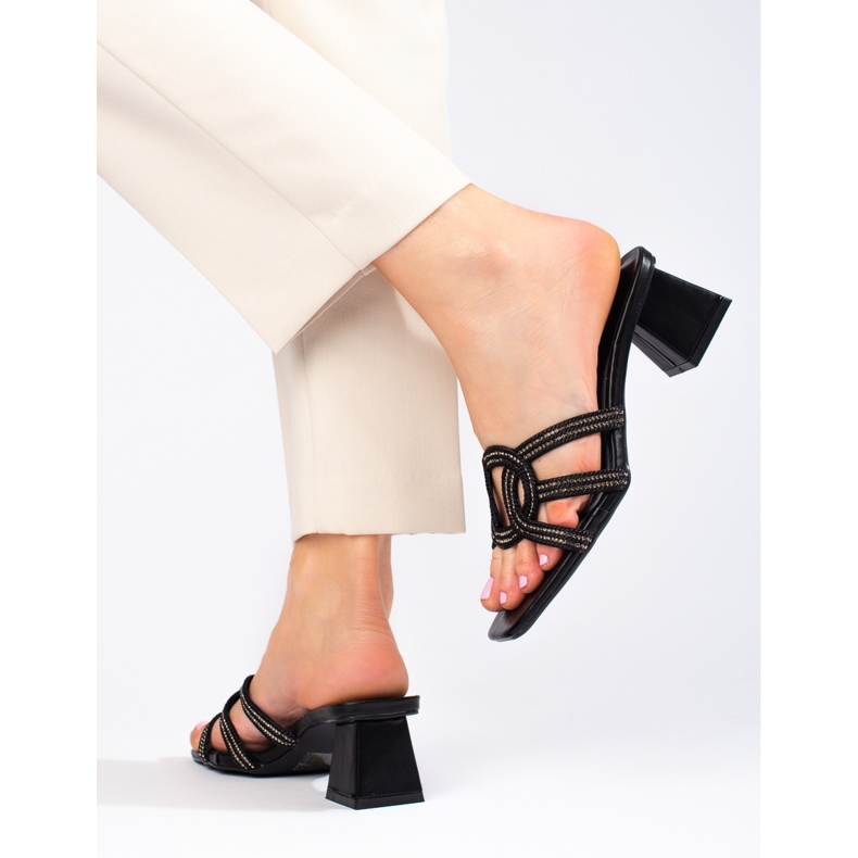 Papuci Shelovet negri eleganti de dama pe post negru 2