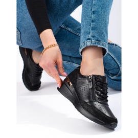 Adidași cu pană Shelovet negri negru 1