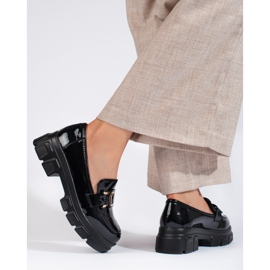 Mocasini negri patentati cu impodobire Shelovet negru 1