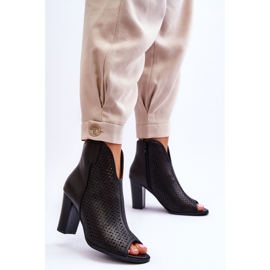 BM Cizme Ajurate Pe Toc Negru Florina 2 BM Cizme Ajurate Pe Toc Negru Florina 2