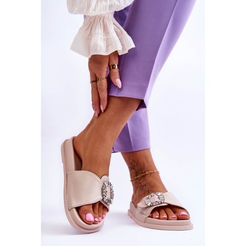 BM Papuci De Dama Platforma Cu Decorat Beneca Beneca bej 2