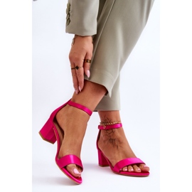 PG1 Sandale cu toc mic din satin Juliet fucsia roz 2 PG1 Sandale cu toc mic din satin Juliet fucsia roz 2