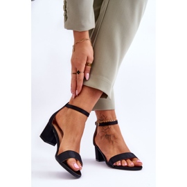 PG1 Sandale cu toc jos din satin Juliet negru 2