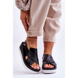 Lemar Sandale negre Morgan din piele negru 1