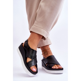 Lemar Sandale negre Morgan din piele negru 2
